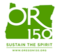 Oregon's 150th birthday logo