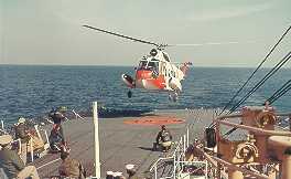 An HH52 lands on the flight deck of the CGC Westwind in Gravesend Bay, NY, on 6 March 1964.