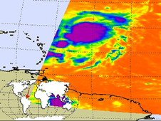 AIRS image of Tropical Storm Hanna northeast of the northern Leeward Islands
