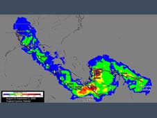 Accumulated rain from Gustav and Hanna from Aug. 25 through Sept. 5, 2008