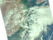 AIRS image of Typhoon Sinlaku headed toward Japan