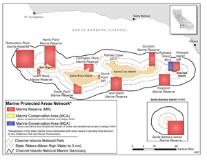 NOAA map showing marine zones in federal waters of NOAA’s Channel Islands National Marine Sanctuary. Please credit “NOAA.”