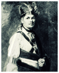 Image: Mohawks, led by Joseph Brant, adhered to their long-standing allegiance to the British.