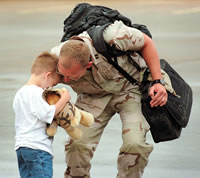 kid and dad say goodbye