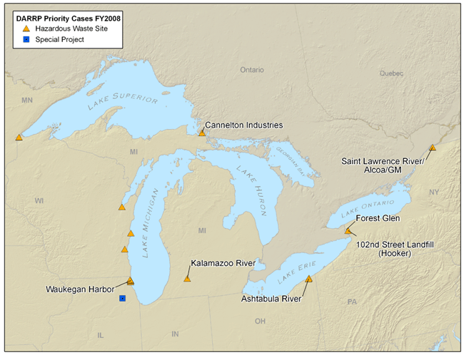 Map of cases in the Great Lakes Region.