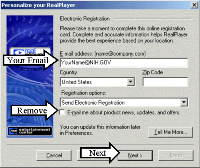 Electronic registration screen