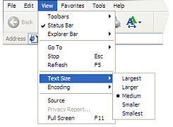 text size feature