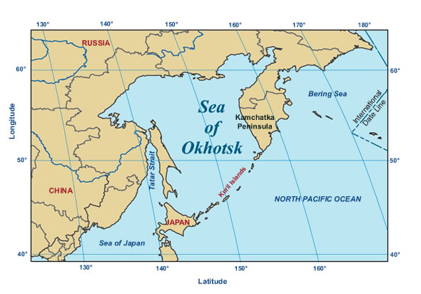map of the Sea of Okhotsk