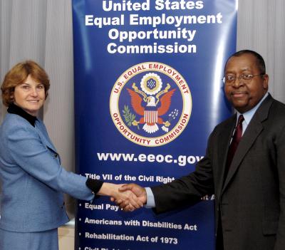 EEOC Chair Dominguez and Joe Laymon