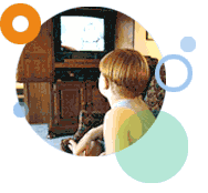 Image of boy watching television