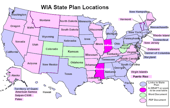 WIA State plan locations 2005-2007