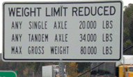 pic of truck weight limit sign