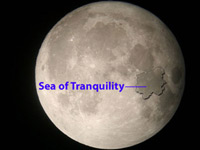 The Sea of Tranquility is one of many named locations on the moon.