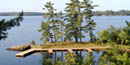 multiple new docks provide access to a large group campsite at Voyageurs.