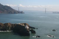 Nov. 9, 2007. Pt. Bonita in foreground looking across sheens eastward to Golden Gate Bridge and San Francisco Bay.