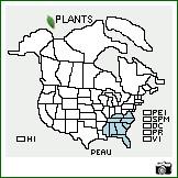 Distribution of Penstemon australis Small. . Image Available. 