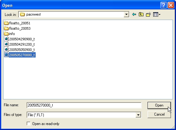 Figure 26: Locate the .flt file to be converted to raster
