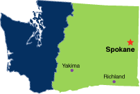 Map of  the Eastern District of Washington