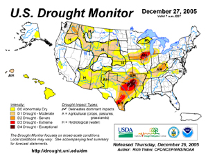 NOAA image of drought monitor as of December 27, 2005. Please credit “NOAA.”