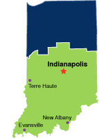 Map of Indiana, Southern District Highlighted
