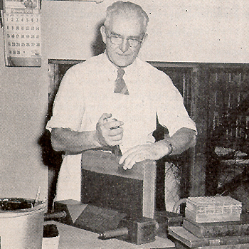 Jean Eschman in his bindery