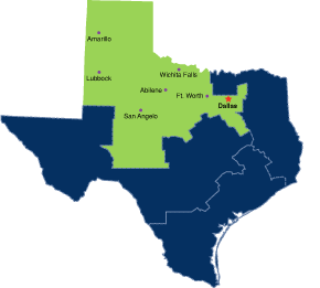 Map of Northern District of Texas