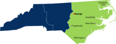 Map of Eastern District of North Carolina