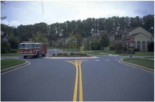 Emergency vehicle access should always be considered when incorporating traffic-calming measures.