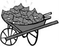 Graphic of a cart full of money