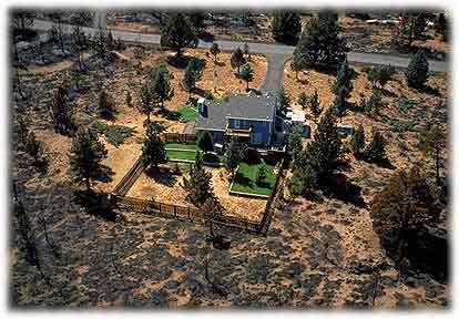 Photo of home with defensible space.