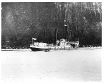 A photo of the wrecked tender Armeria, 1912