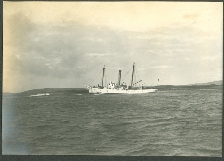 A photo of the Cutter Perry aground, 1910