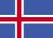 Flag of Iceland is blue with a red cross outlined in white extending to the edges of the flag; the vertical part of the cross is shifted to the hoist side.
