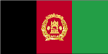 The flag of Afghanistan is three equal vertical bands of black (hoist), red, and green, with a gold emblem centered on the red band; the emblem features a temple-like structure encircled by a wreath on the left and right and by a bold Islamic inscription above.