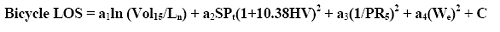 Figure 4-4. Equation. Bicycle LOS.