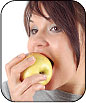 Image of a girl eating an apple