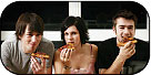 Image of teenagers eating pizza