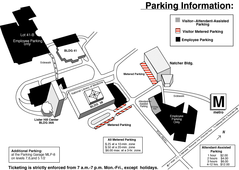 Map of parking at NLM.