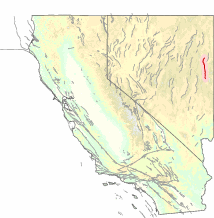 map showing the Schell Creek Range fault system outlined in red