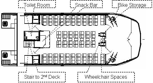 Plan view of the main deck which is described in more detail in the text above.