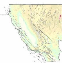 map showing the Antelope Range-Kingsley Mountains fault outlined in red