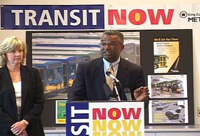 Photo: Executive Sims delivers Transit Now proposal