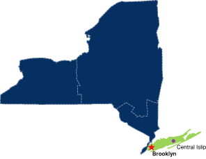 Map of New York - Eastern District Highlighted