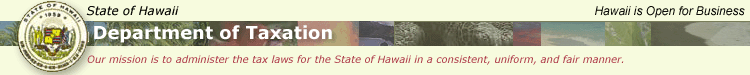 State of Hawaii Department of Taxation Banner