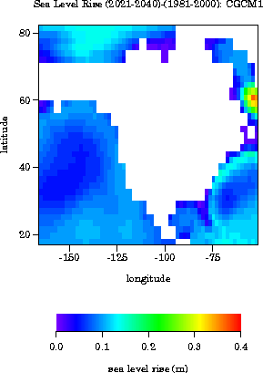 CGCM1: 30 year sea level rise