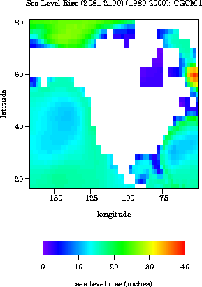 CGCM1 100 year sea level rise