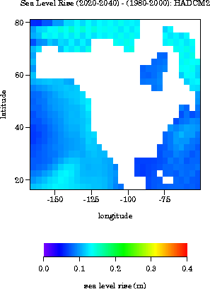 HADCM2: 30 year sea level rise