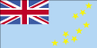 Flag of Tuvalu is light blue with flag of U.K. in upper hoist-side quadrant; outer half of flag represents map of the country with nine yellow five-pointed stars symbolizing the nine islands.