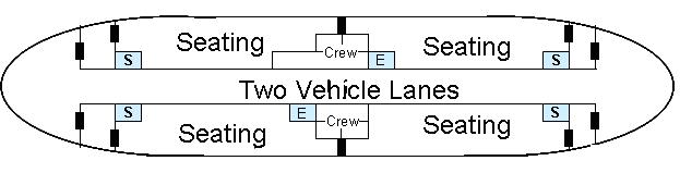 Figure 1 shows a plan view of the main deck which is described in more detail in the text above.