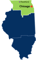 Map of Illinois, Northern District Highlighted
